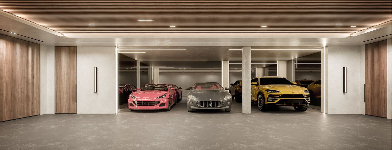 Luksusgarage med sportsvogne i Marbella, Spanien